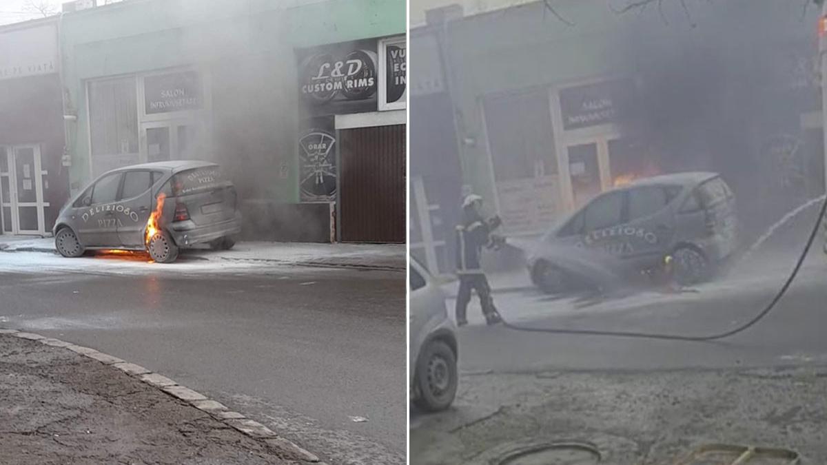 masina incendiu pizzerie arad
