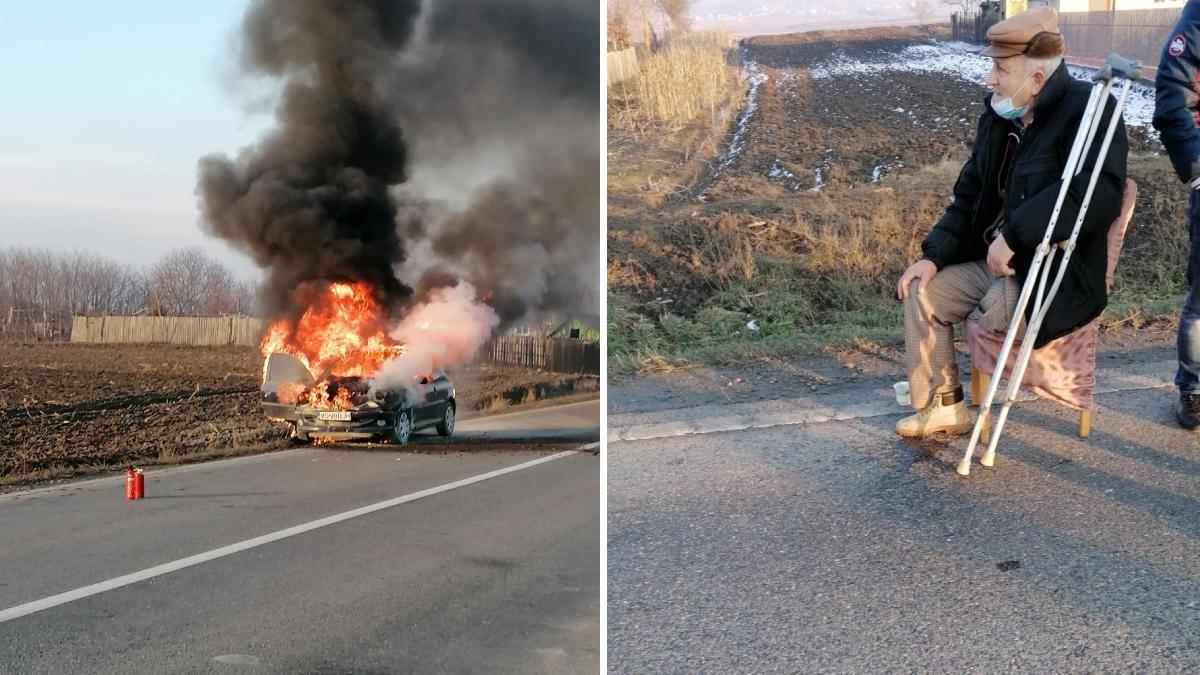 masina in flacari vaslui barlad sofer batran dizabilitati