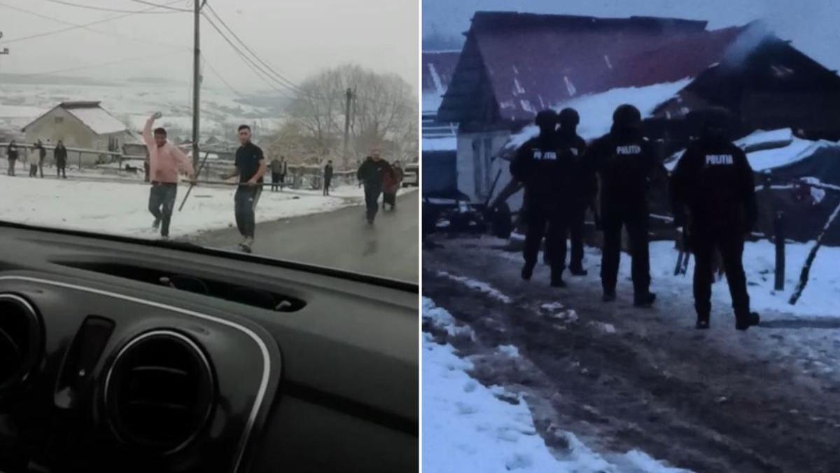 politisti atacati pietre bate ponorata atacatori fugit padure