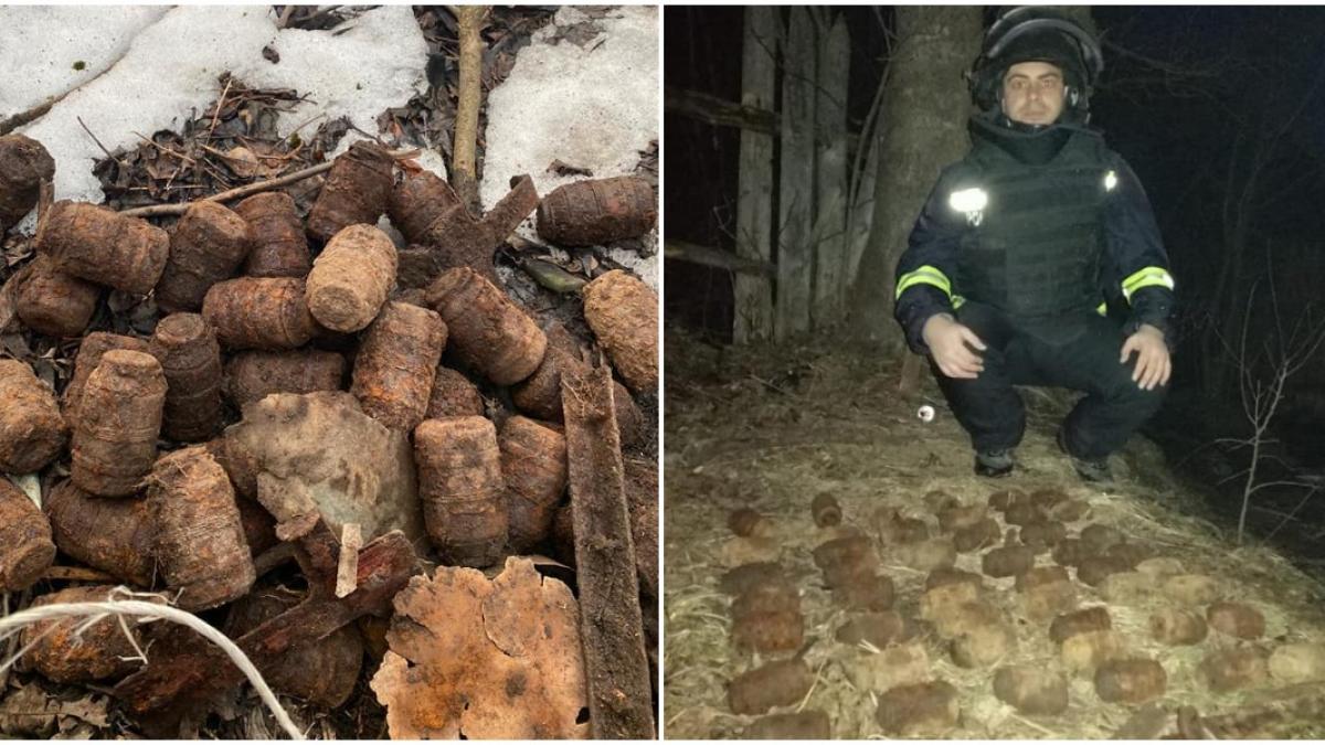 49 de grenade neexplodate descoperite pe marginea unui rau din harghita