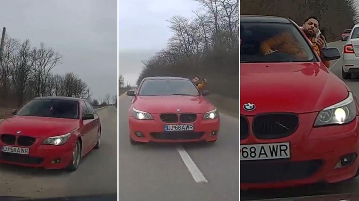 sofer amenintat pistol tanar bmw urmarire craiova