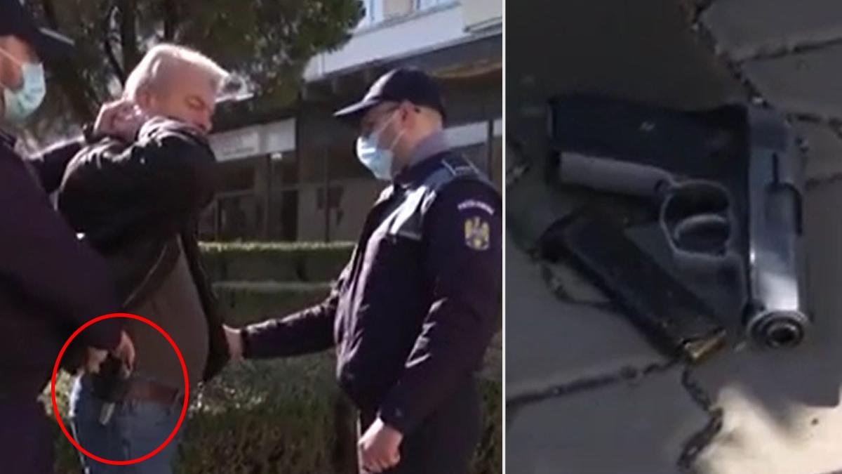 barbat inarmnat pistol strada onesti