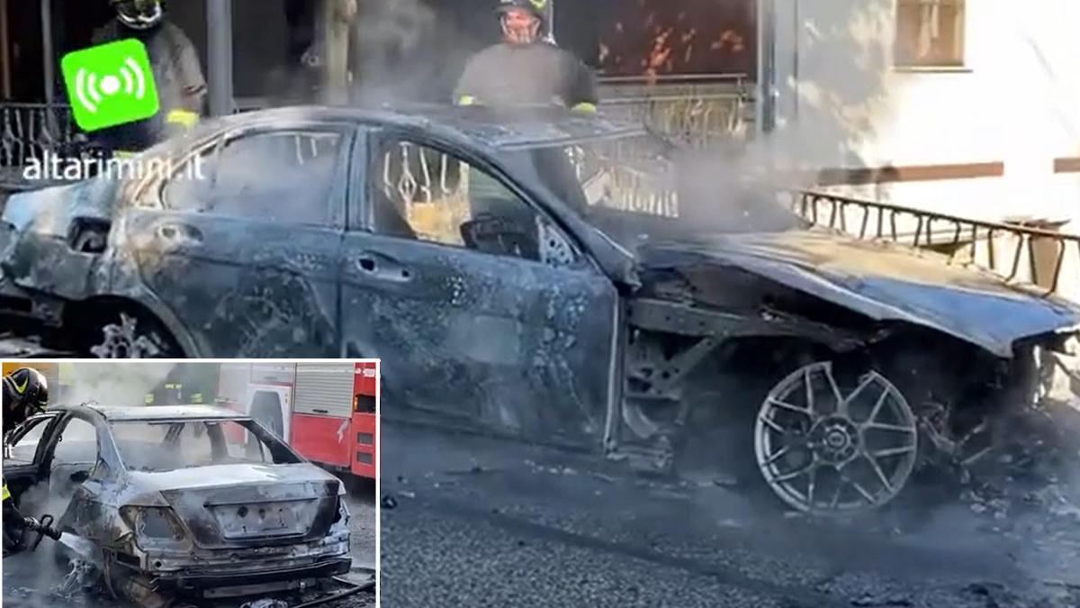 roman salvat carabinieri incendiu masina italia