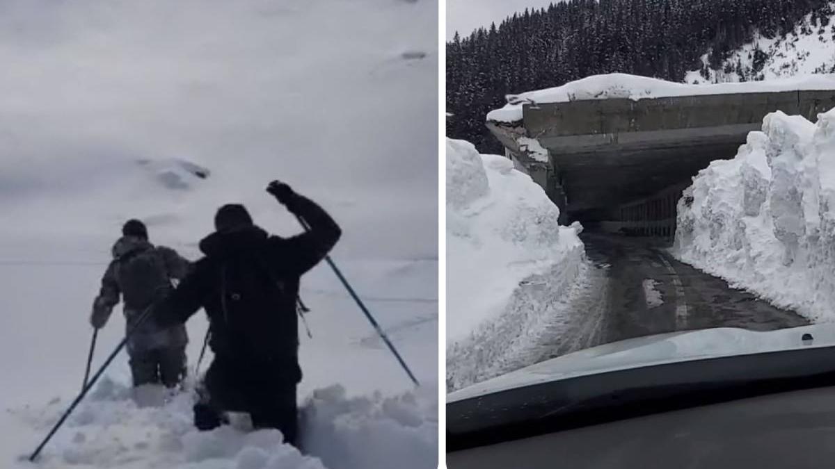 Zăpadă de aproape 4 metri pe Transfăgărăşan. Se menţine riscul de avalanşă | VIDEO