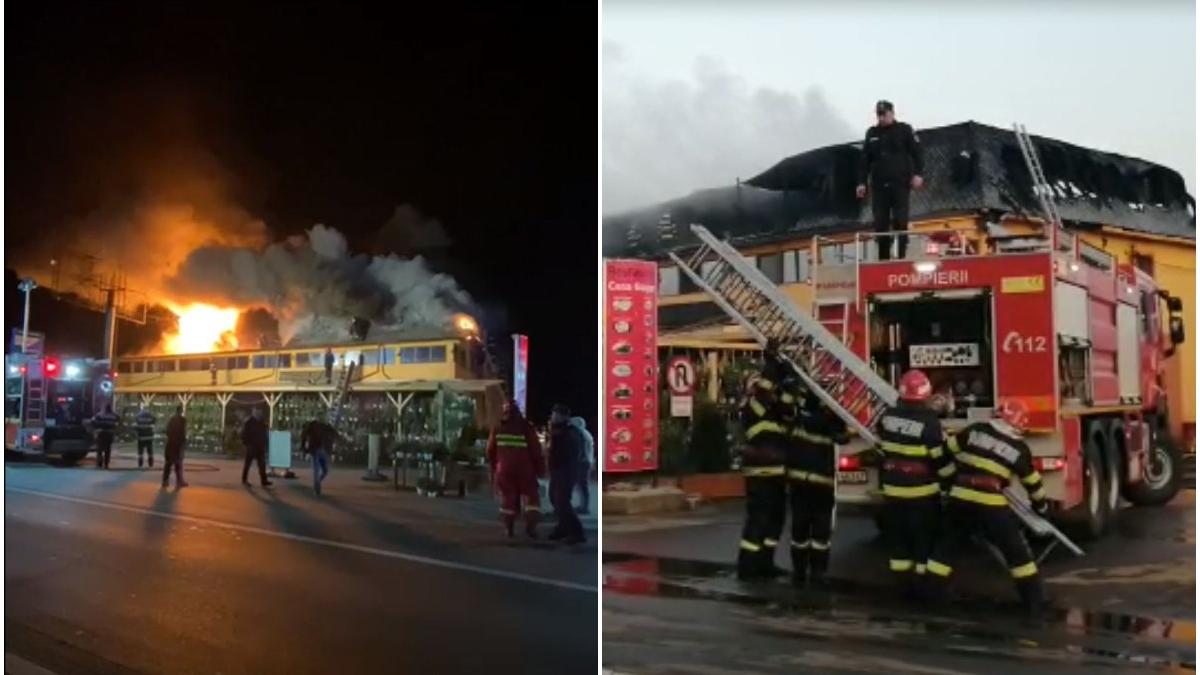 incendiu motel buzau acoperis flacari
