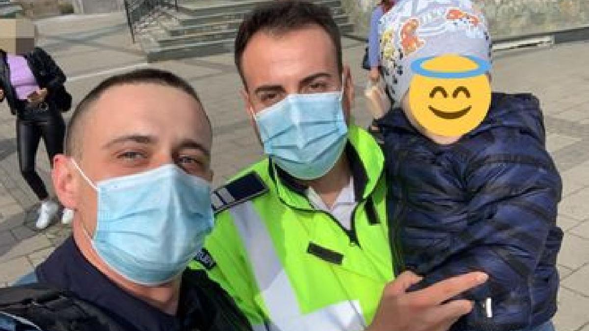 copil disparut mama cumparaturi gasit politist