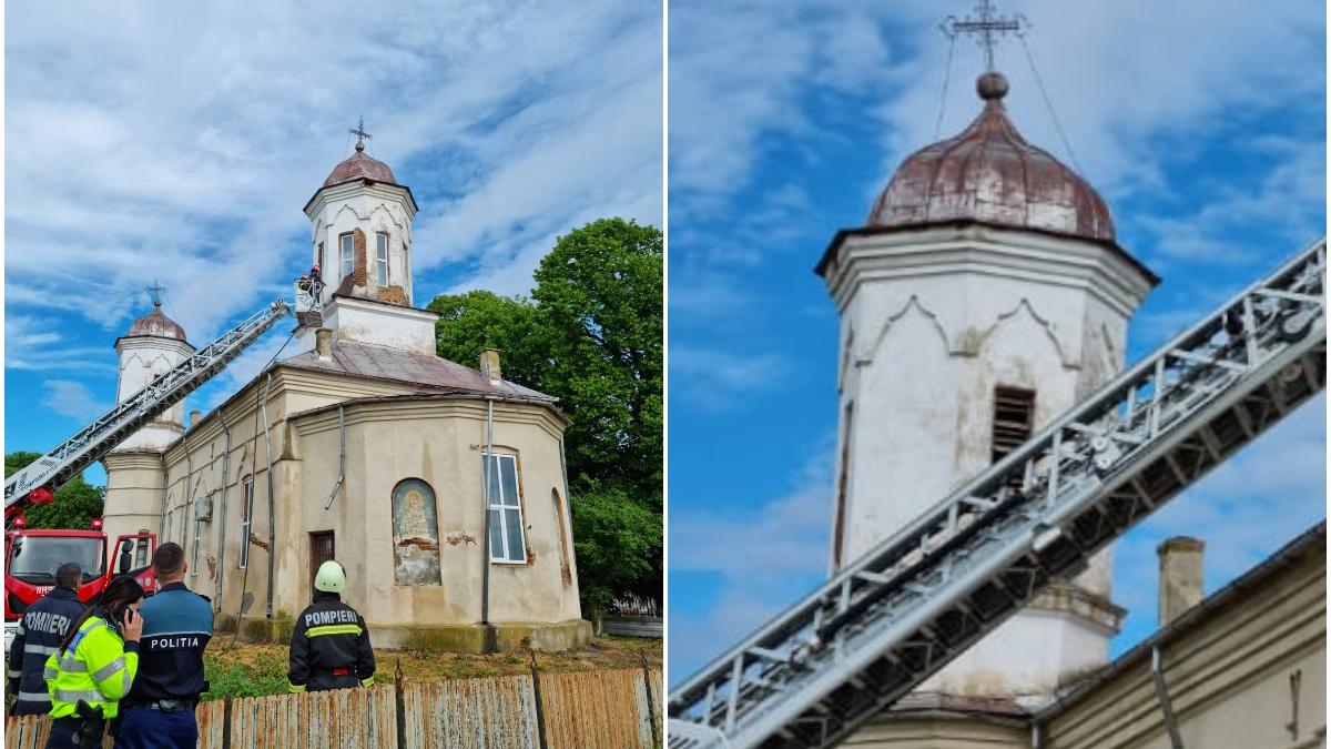 biserica dolj incendiu turla flacari