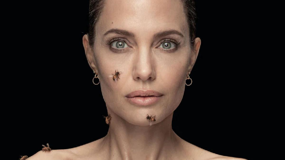 angelina jolie sesiune foto camera cu albine