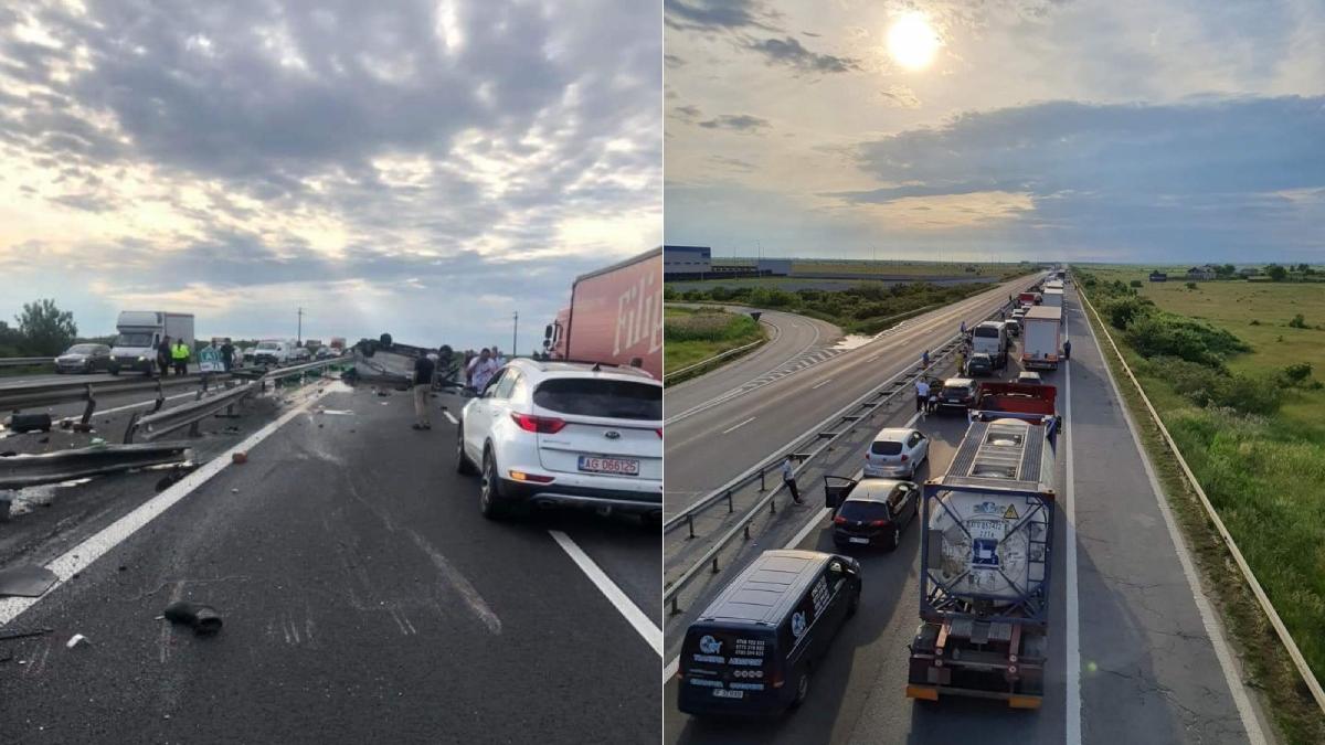 trafic deviat autostrada bucuresti pitesti duba ulei s a rasturnat