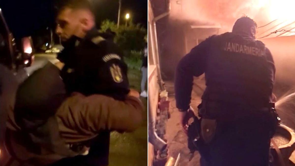 madalin jandarmul erou de la craiova a salvat dintr un incendiu violent o femeie si un barbat