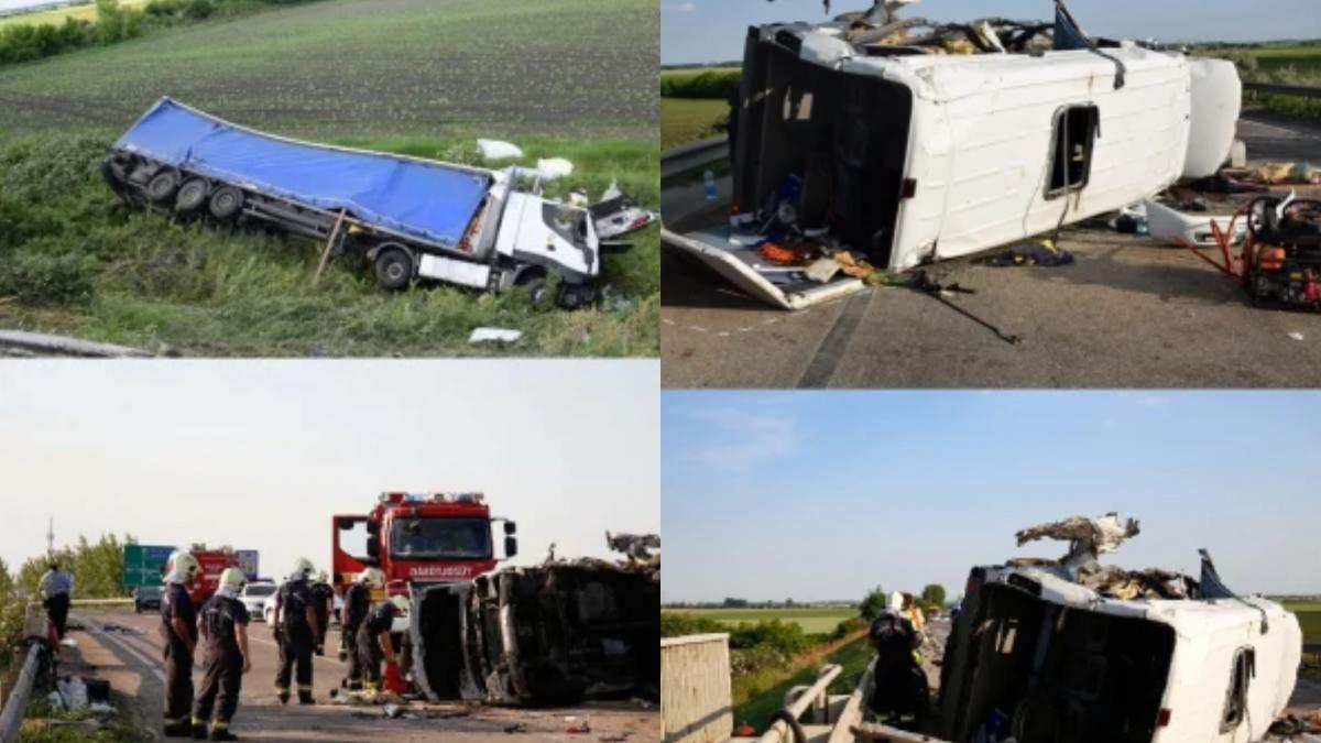 un tir romanesc si un microbuz impact nimicitor in ungaria