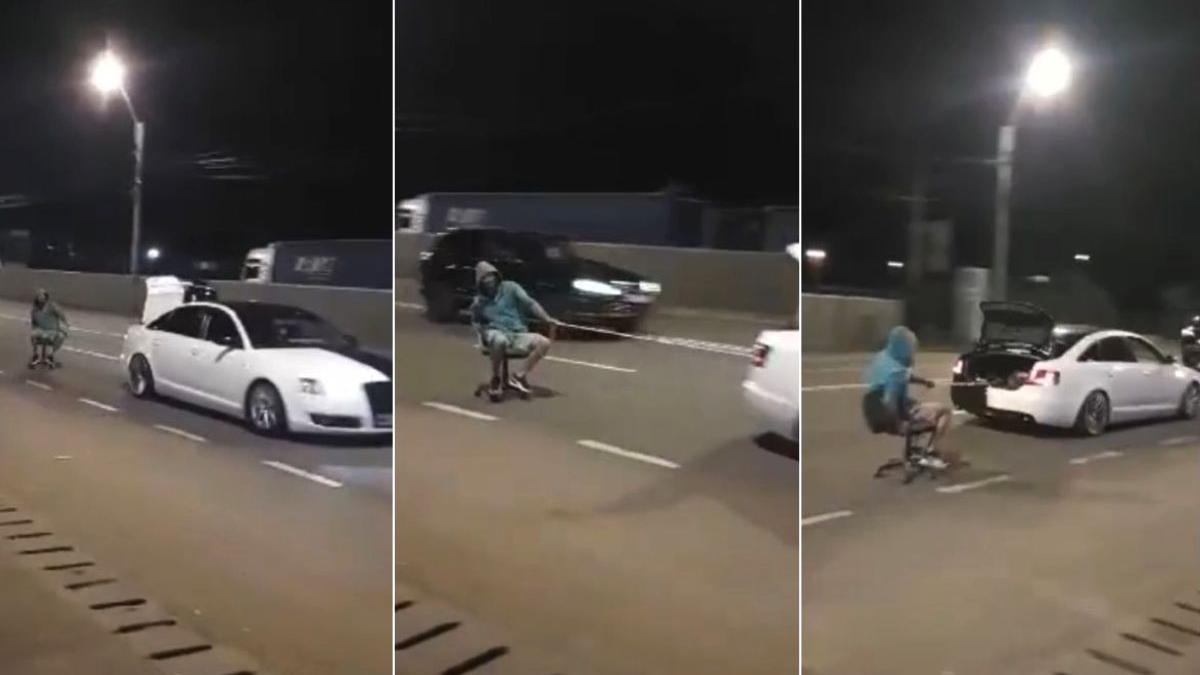 tanar baia mare tras cu scaunul audi strada