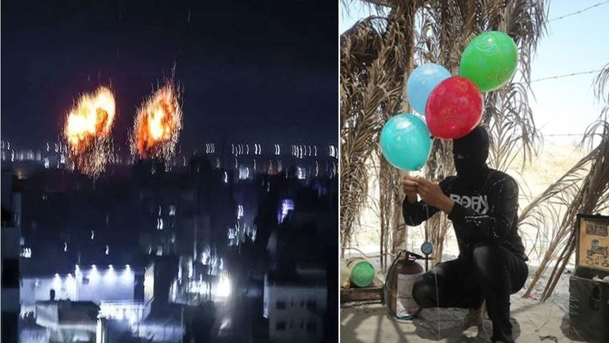 israel hamas gaza baloane incendiare