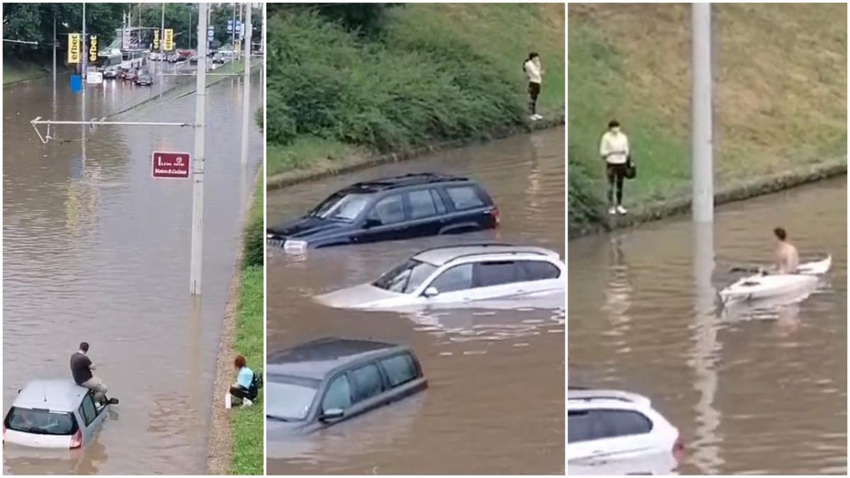 ploaie puternica vama giurgiu masini inghitite de ape