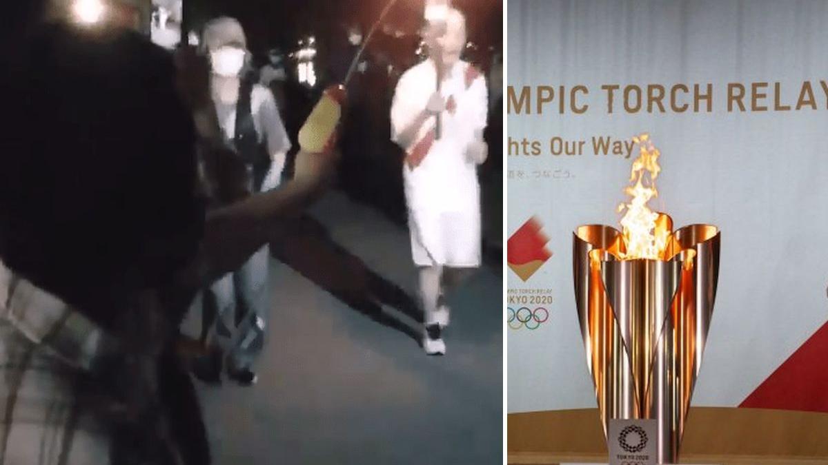 flacara olimpica pistol cu apa japonia