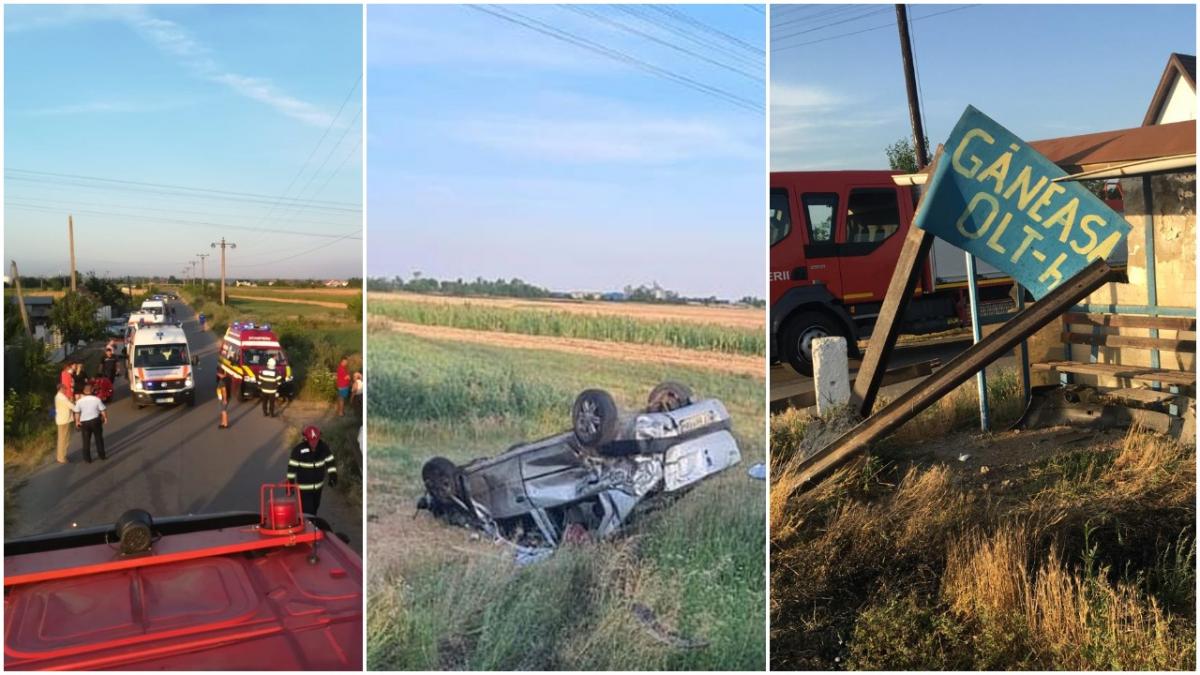 accident grav judetul olt masina spulberata tren tanar ganeasa