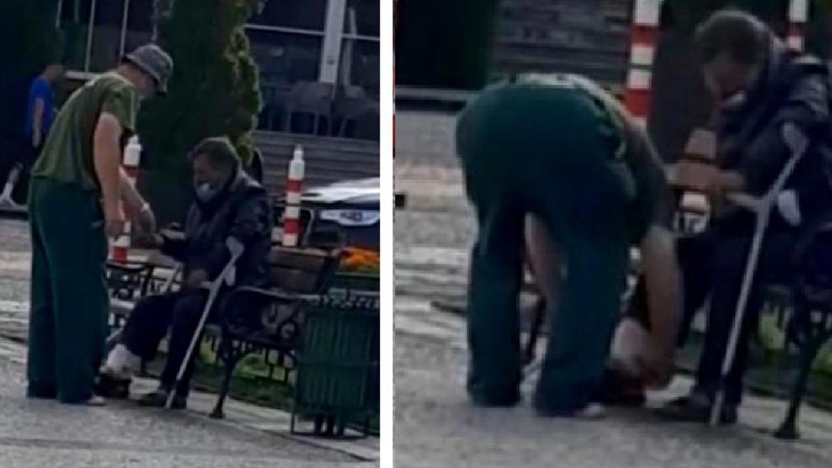 barbat sevicii publice iasi erou local donat incaltari bani batran