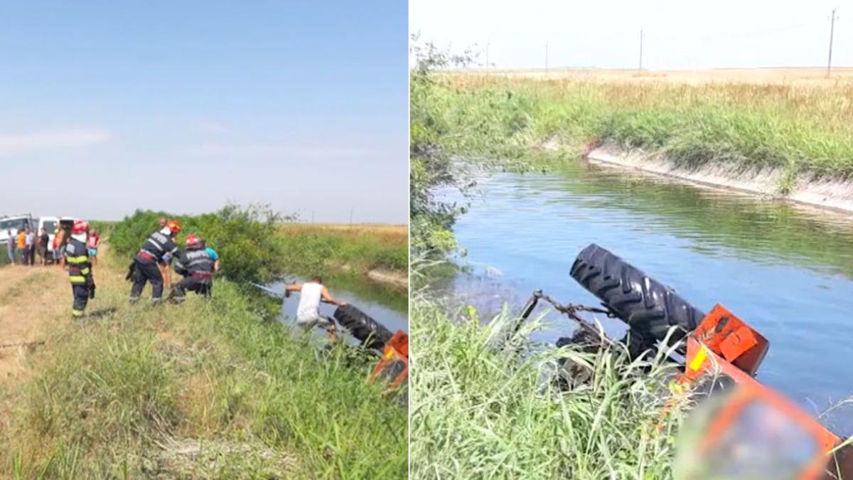 barbat dolj mort tractor canal