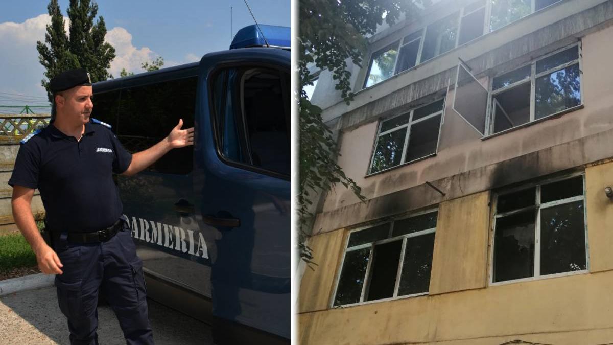 batrana 80 ani salvata incendiu jandarm timp liber braila