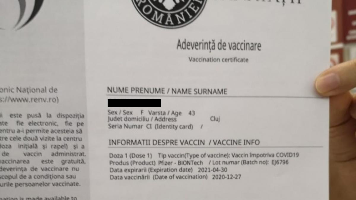 cat costa acum pe internet o adeverinta de vaccinare falsa