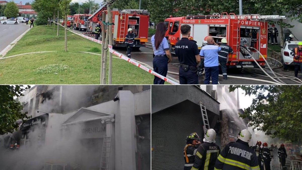 Incendiu puternic la complexul din Piaţa Delfinului, în Bucureşti