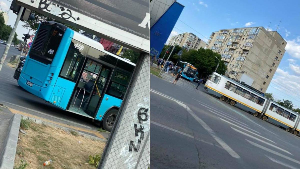 accident autobuz stb tramvai liberty mall bucuresti