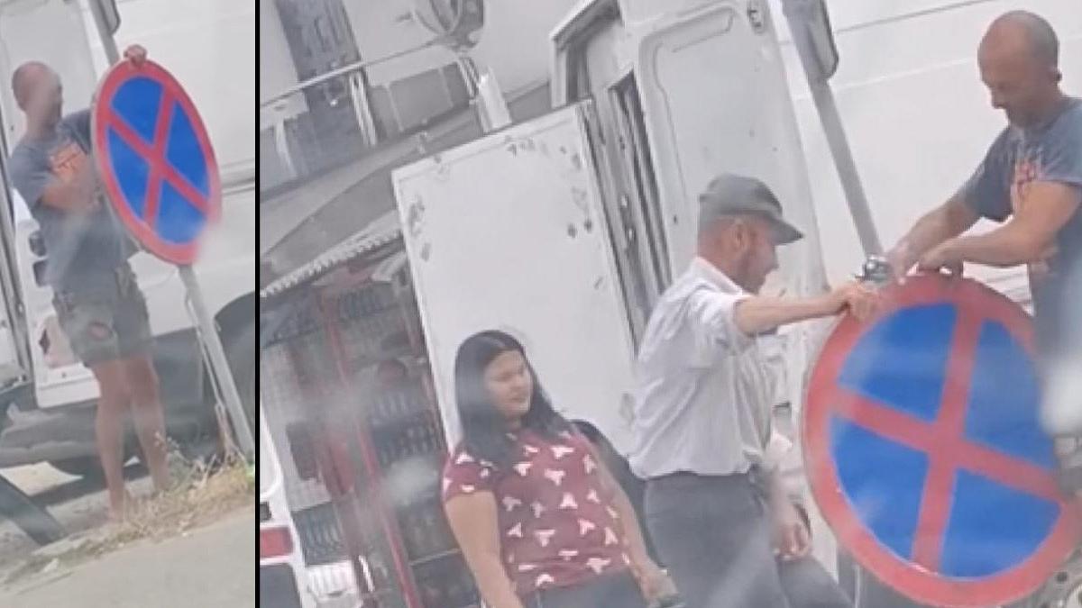 barbat din gorj cercetat de politie demontat un indicator rutier vanzare pepeni