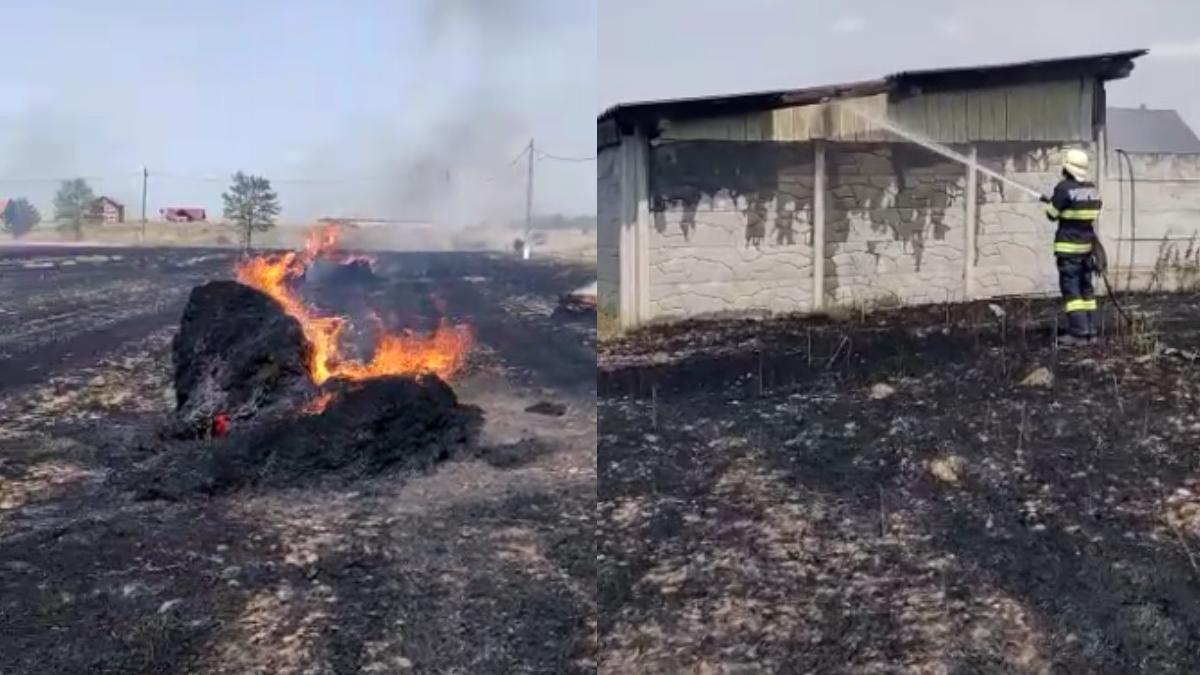 incendiu zece hectare teren bihor ferma gospodarii pericol