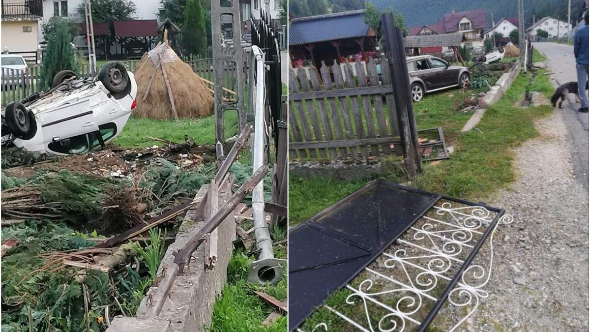 minor baut accident rasturnare masina brasov