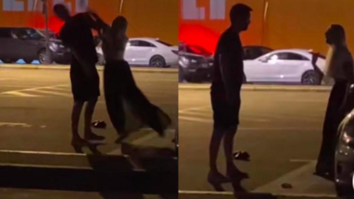 barbat batut de iubita lui in fata unui club fite mamaia