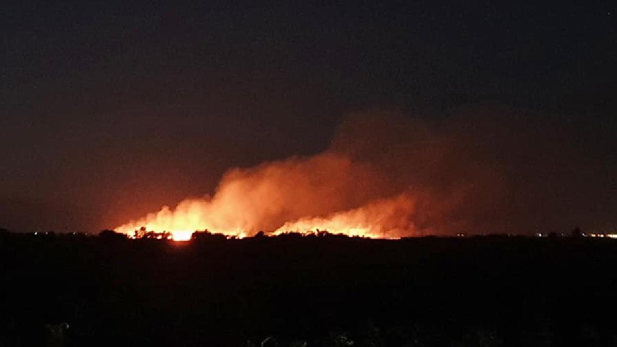 incendiu la intrarea in localitatea sacalaz timisoara