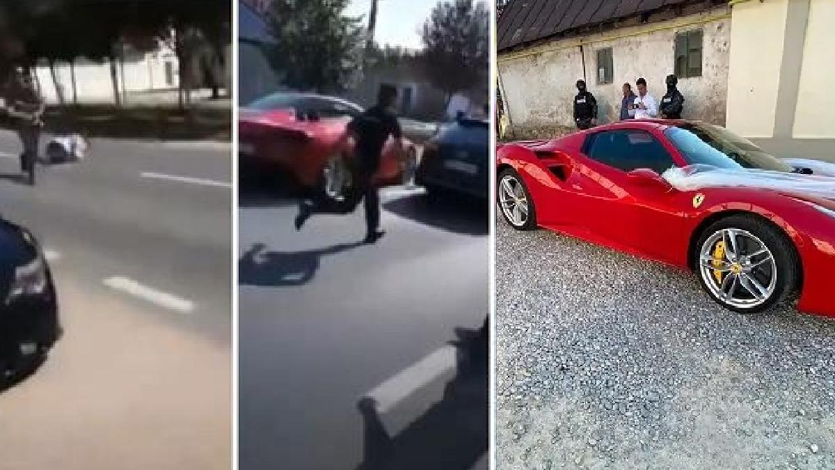 ferrari oprit politie focuri de arma strada oras bocsa caras severin politist ranit
