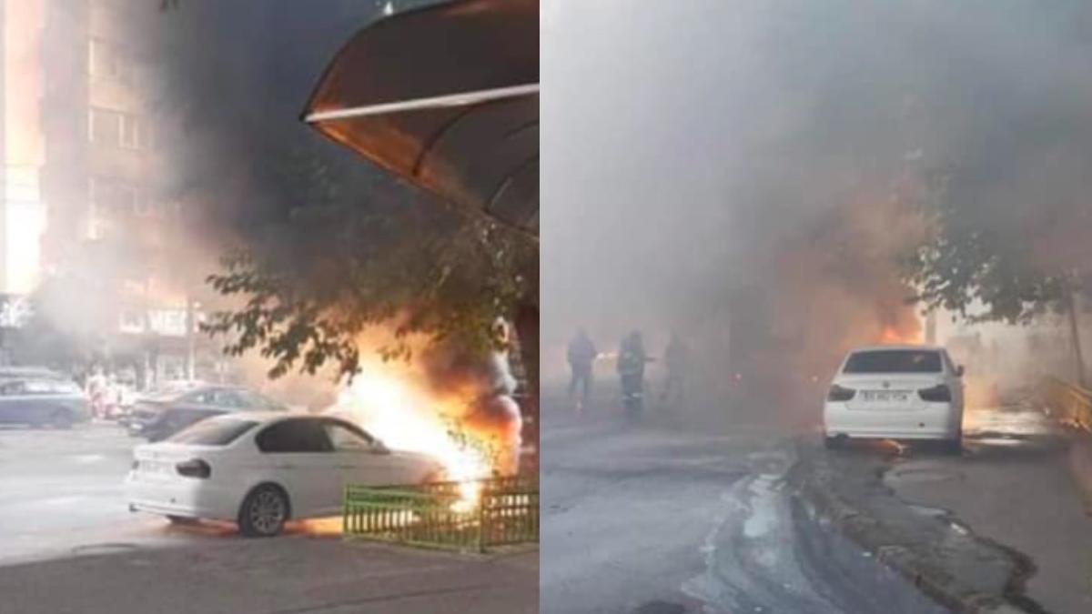 masina ars intersectie aglomerata din bucuresti cutie echipamente stb a luat foc