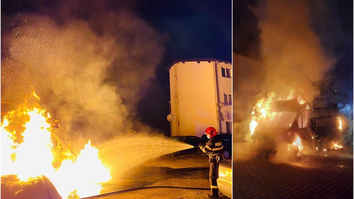 masina arsa incendiu sibiu