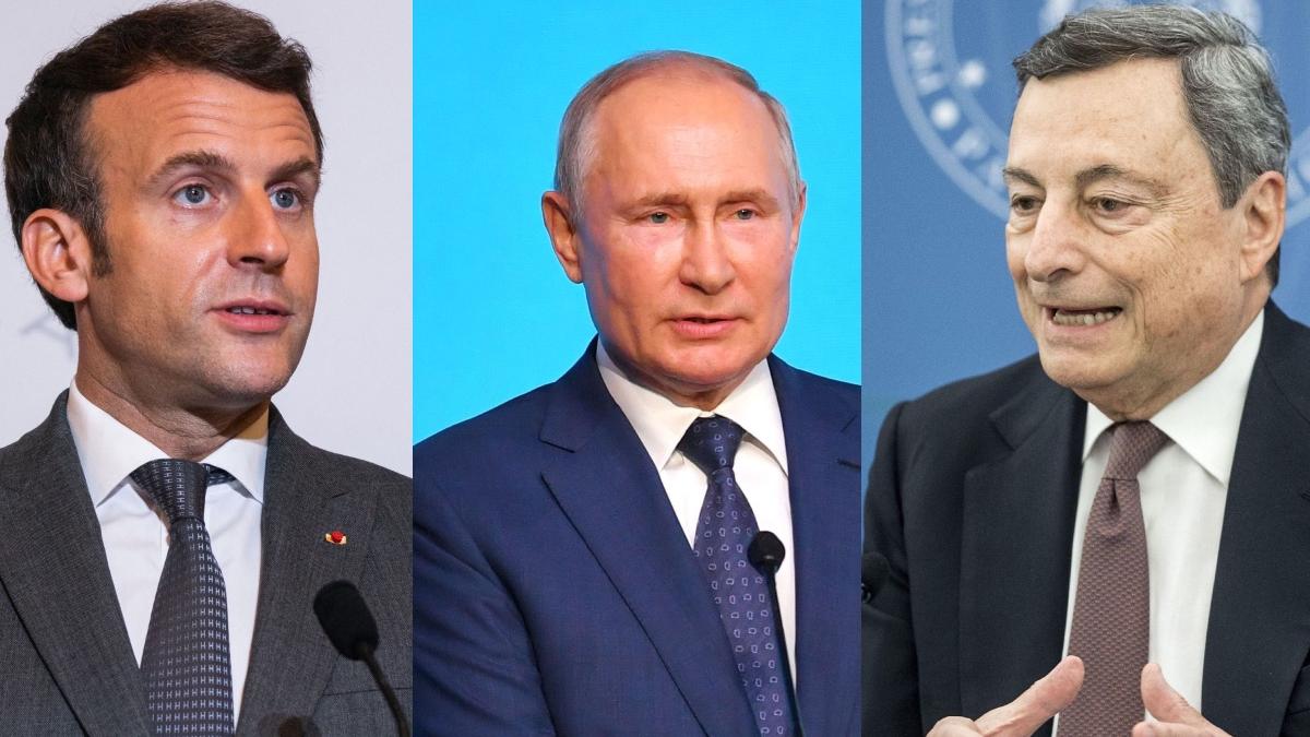 emmanuel macron vladimir putin si mario draghi discutii despre criza din afganistan