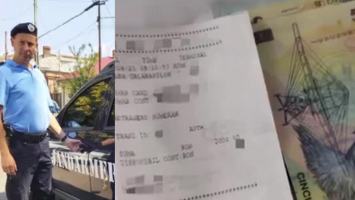 jandarm gasit 2 000 lei bancomat declarat pierdere proprietar acum cautat