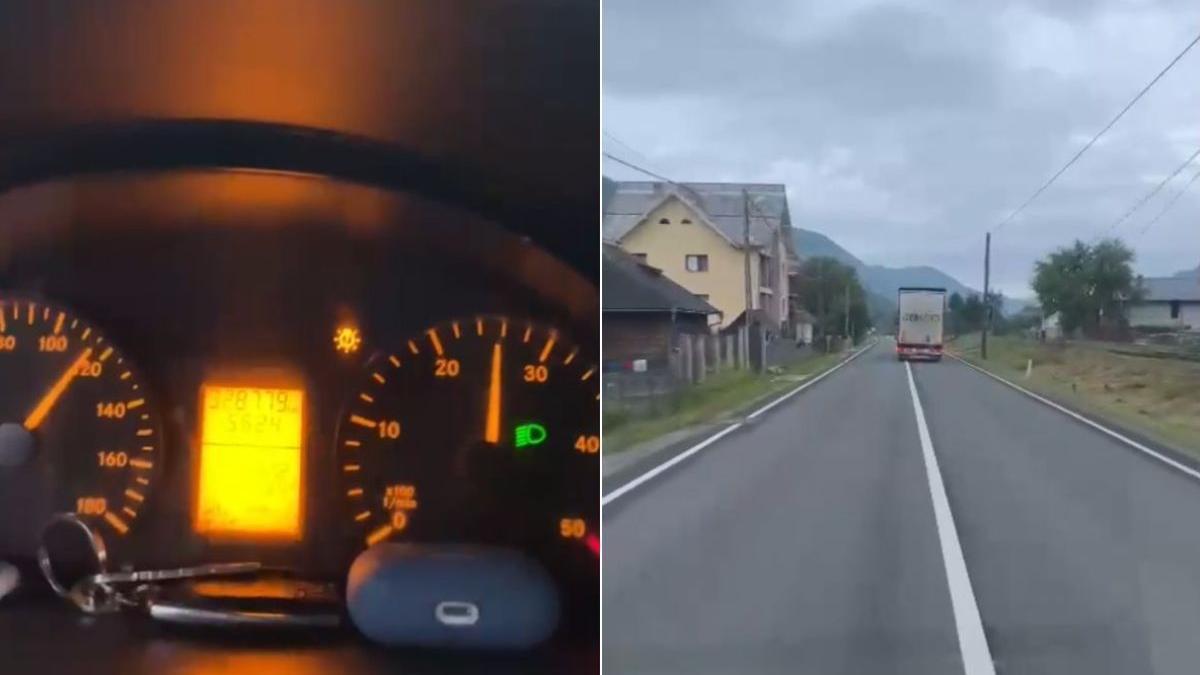 sofer roman tir filmat conduce 120 kmh maramures