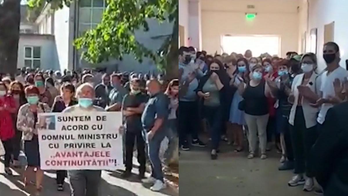 protest scoala judet gorj parinti profesori contesta schimbarea directorului