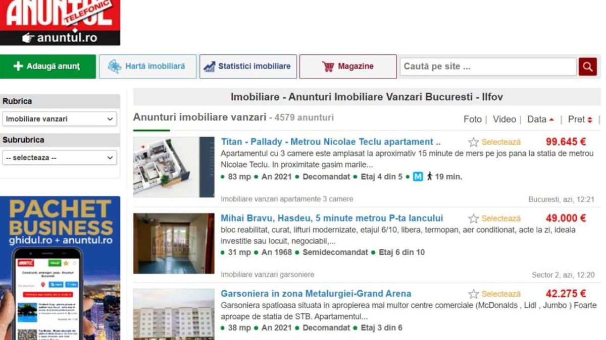 oferte imobiliare bucuresti anuntul ro