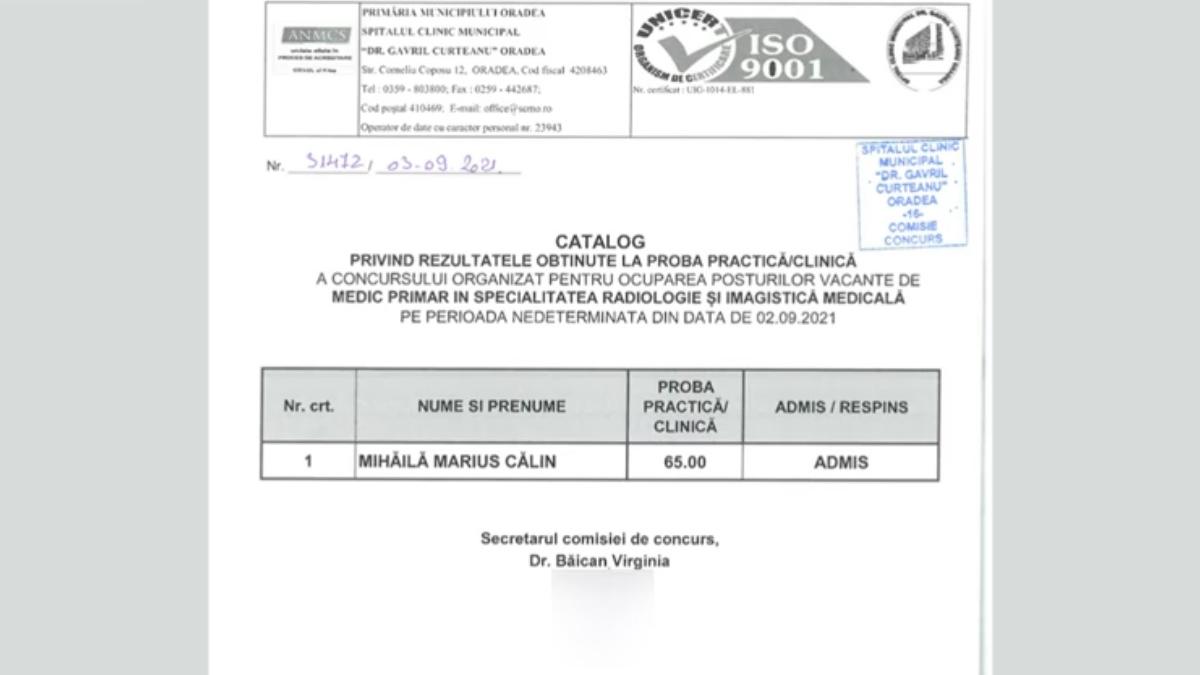 sotul ioanei mihaila angajat ca radiolog dupa o finantare de 450 000 de lei a spitalului aprobata