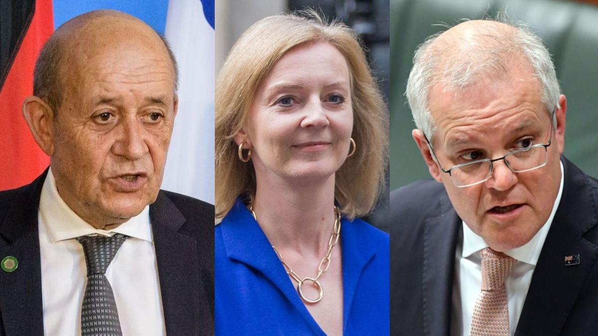 scandalul aukus submarinelor jean yves le drian liz truss australia statele unite marea britanie