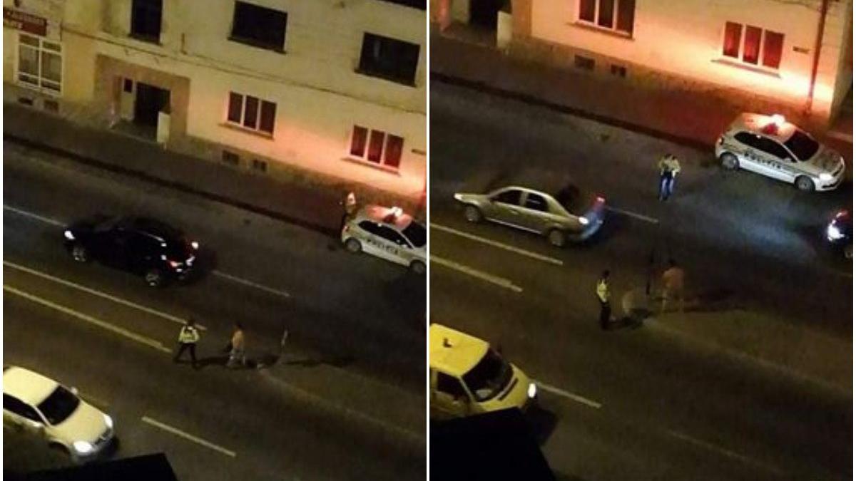 politista amenintata moartea barbat bustul gol baut zalau