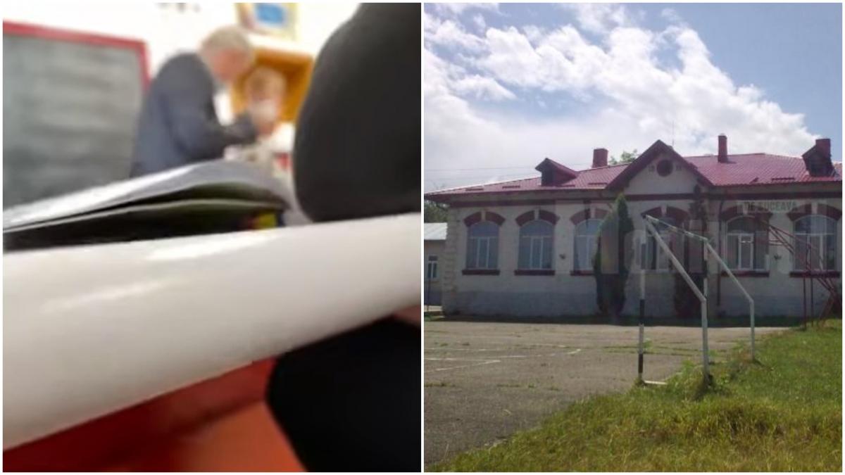 un profesor sucevean a fost filmat in timp ce palmuieste un elev in fata clasei