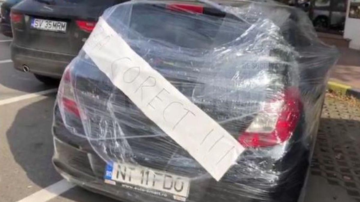 masina suceava folie alimentara parcata gresit