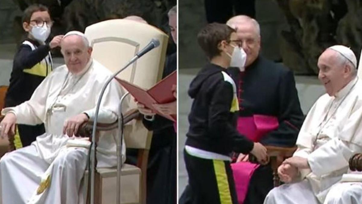 copil boneta papa francisc dizabilitati