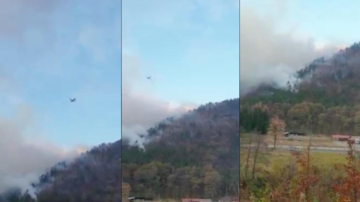 padurea din oituz arde de patru zile avion c 27j spartan al fortelor aeriene chemat sa intervina