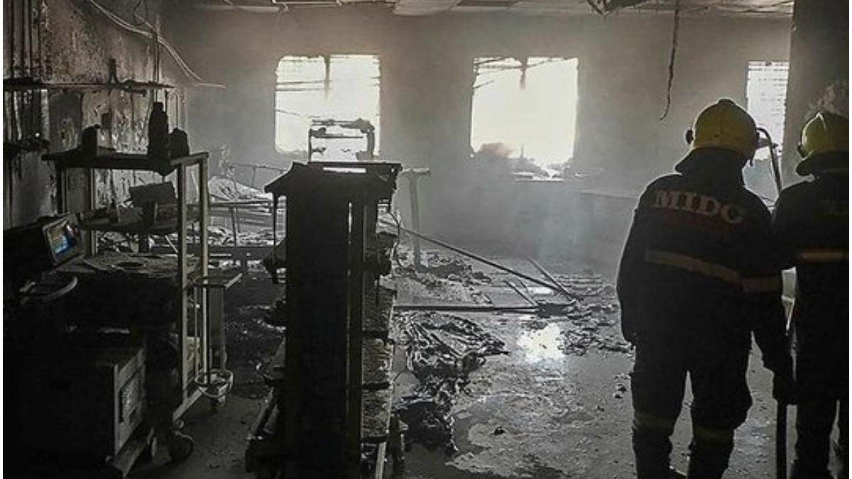incendiu india spital covid