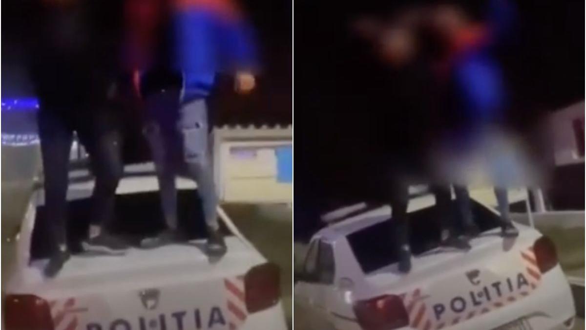 adolescenti urcat masina politie filmat focsani manele