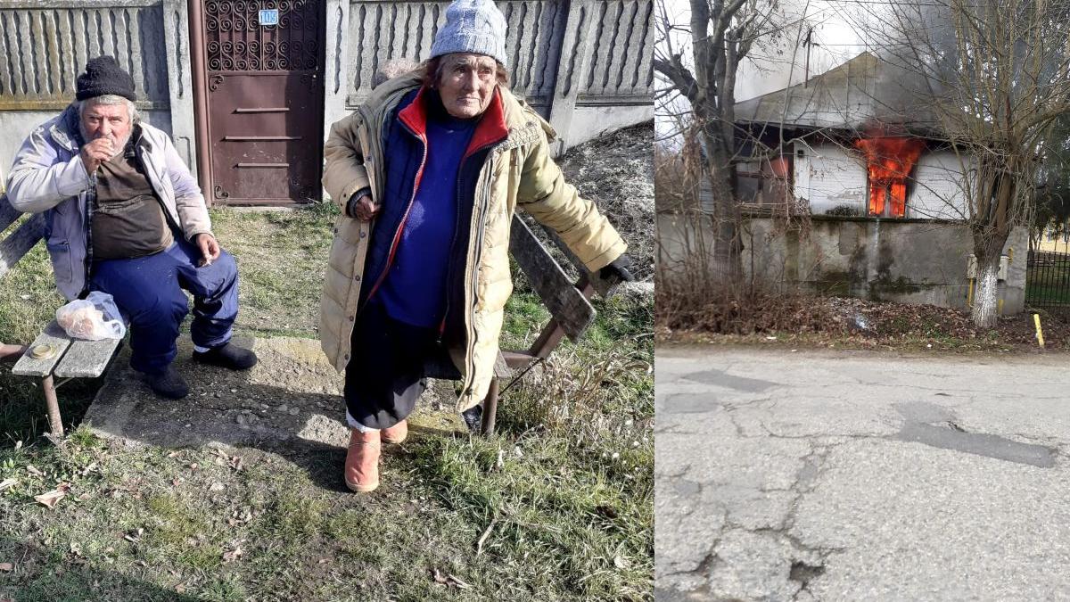 batrana fiu bolnav casa incendiu sateni