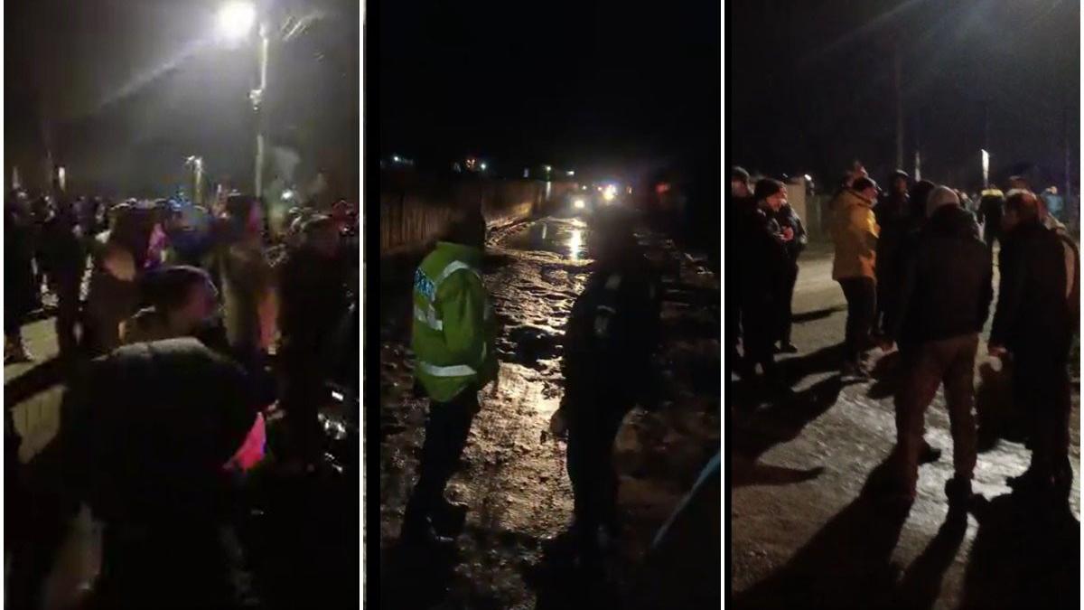 sute de oameni in strada la bolintin vale giurgiu crima